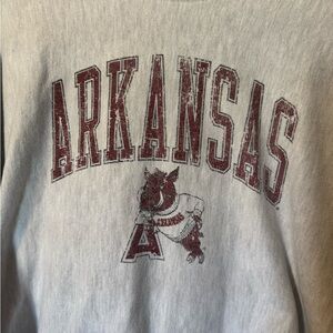 Champion Reverse Weave Arkansas Gray and Red Sweatshirt